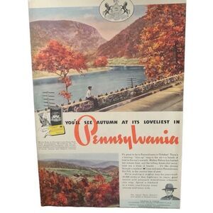 Vintage 1938 Pennsylvania Autumn At It’s Loveliest Ad Advertisement